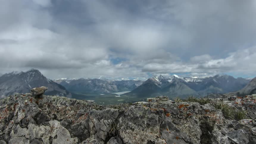 Mountain range with clouds overhead