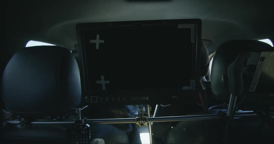A view of screens in a car