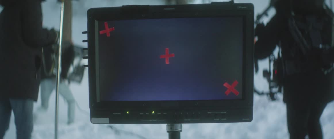 A group of people filming a movie