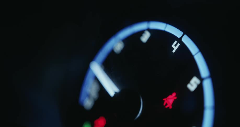 A view of a gauge in a car