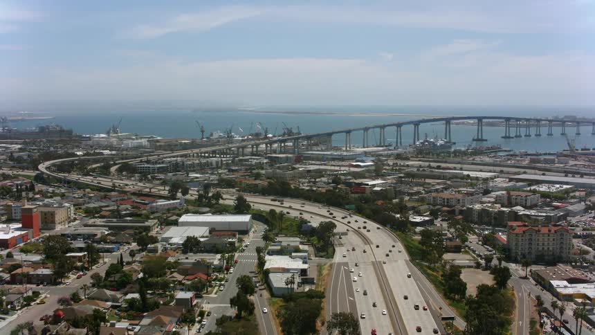 Traffic runs through the city