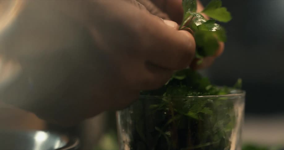 A view of a person cooking food