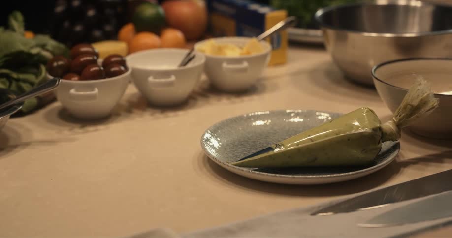 Food and ingredients sitting on a kitchen counter