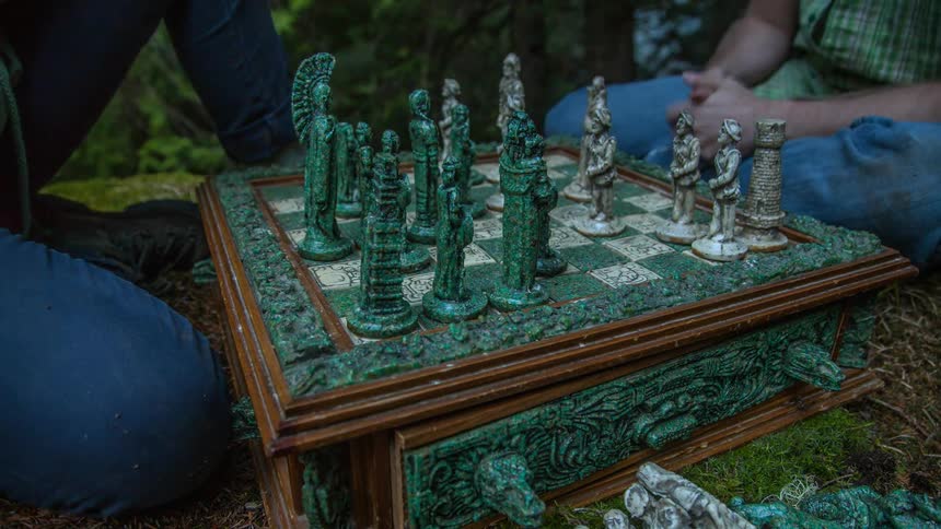 Time lapse of two people playing chess