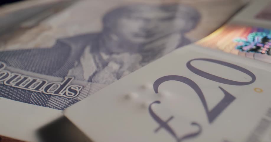A view of money sitting on a table