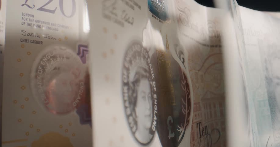 A row of bills are on display