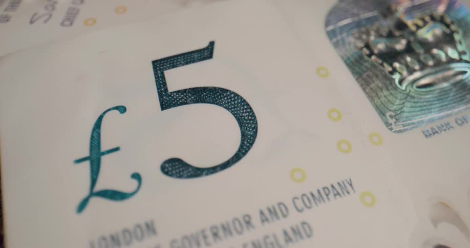 The number on a british banknote