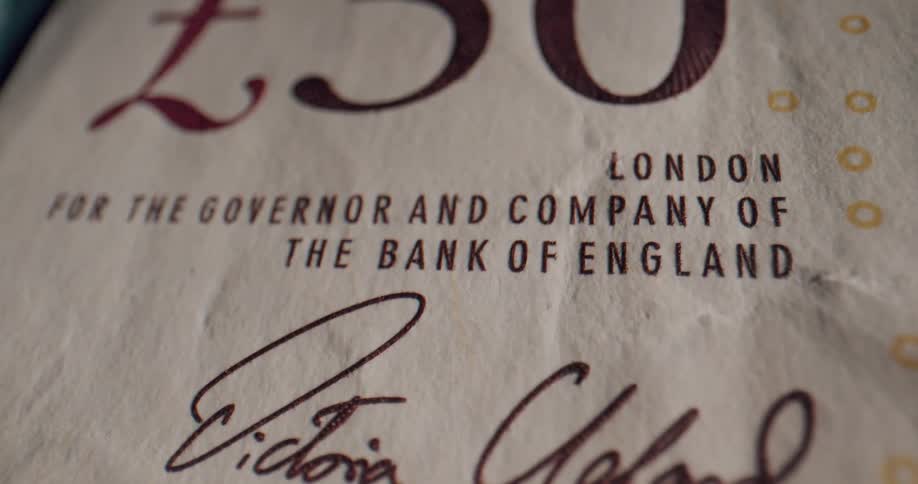 The currency note has words on it