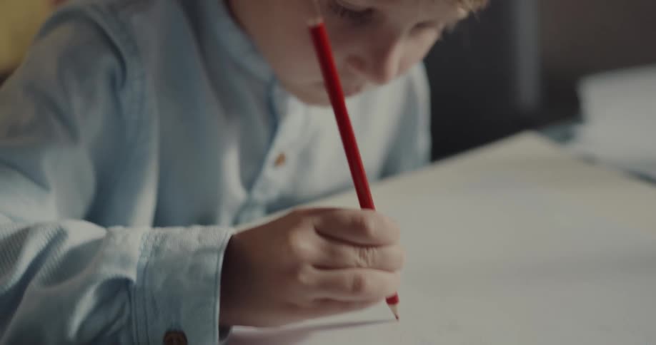 A grandmother is helping her grandson draw