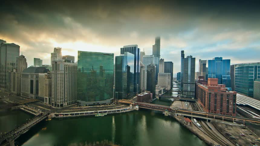 Clouds moving over a city