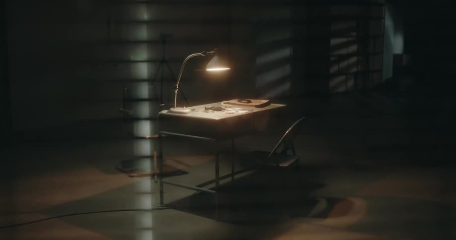 The fan is casting a shadow in the room