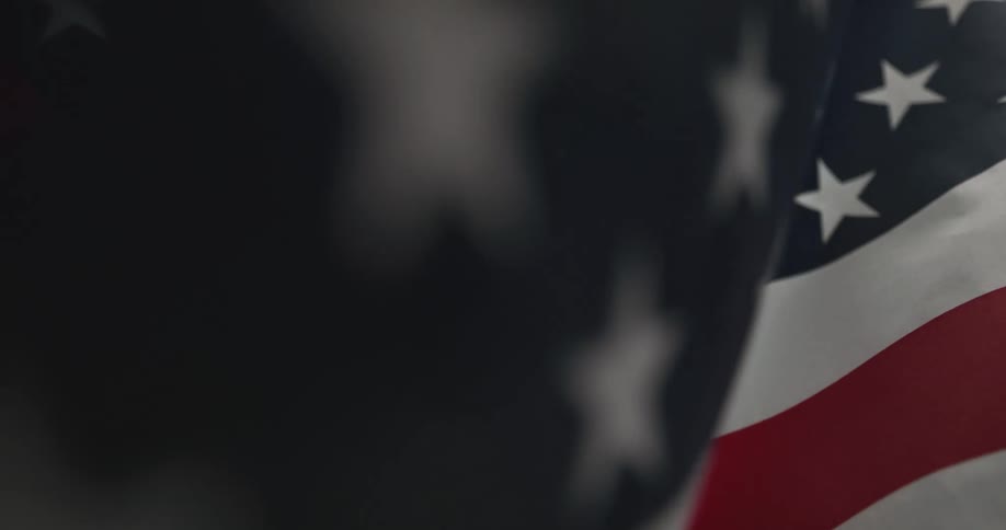 Close up of the united states flag flowing in the wind