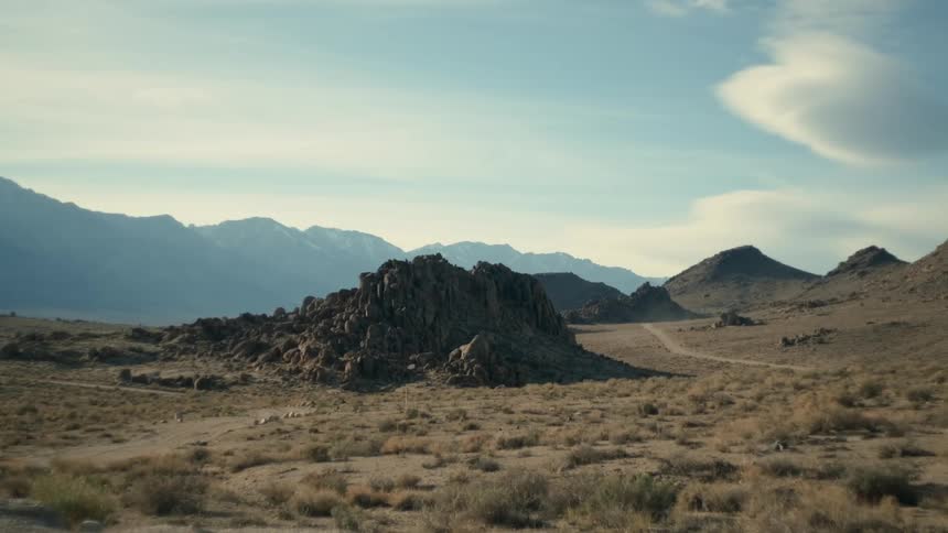 Wide open view of mountainous landscape is displayed