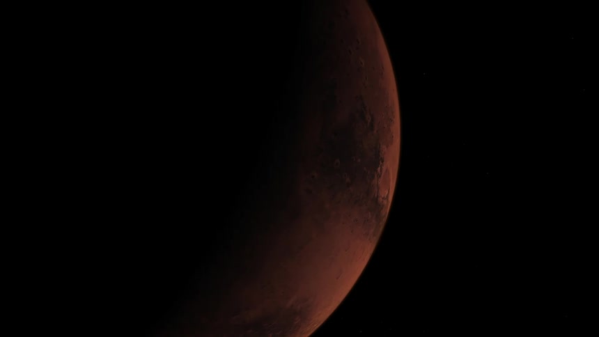 A red moon in a black sky