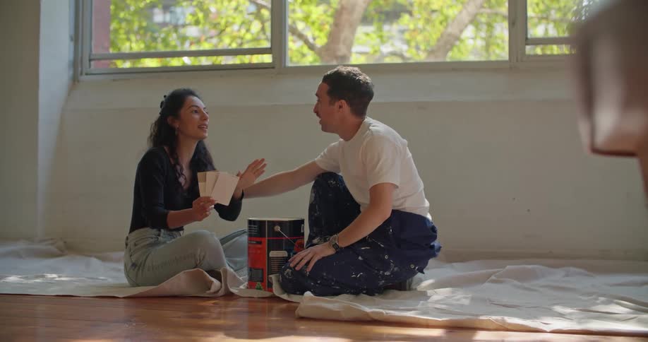 Man and woman are talking to each other