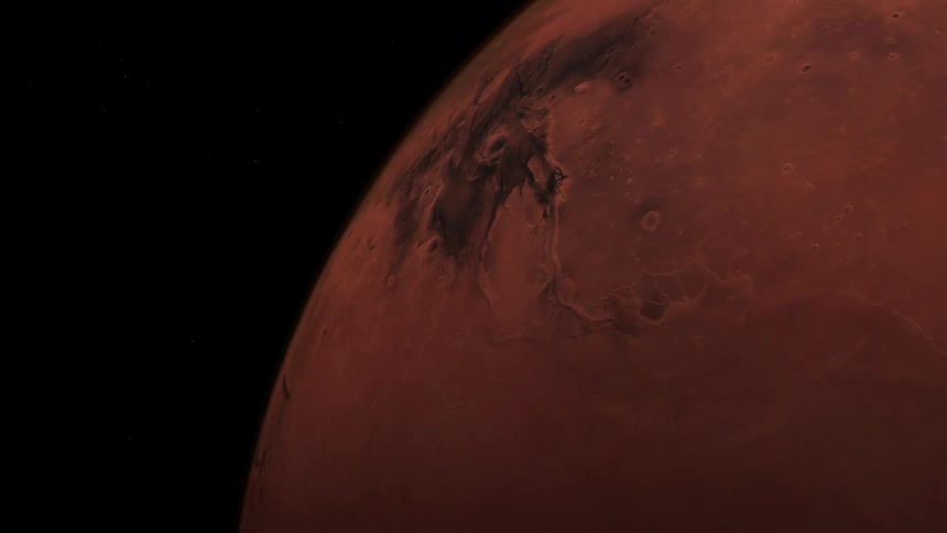 A view of a planet in space is displayed