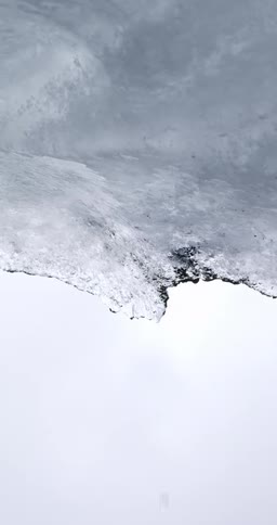 Ice is melting slowly outdoors