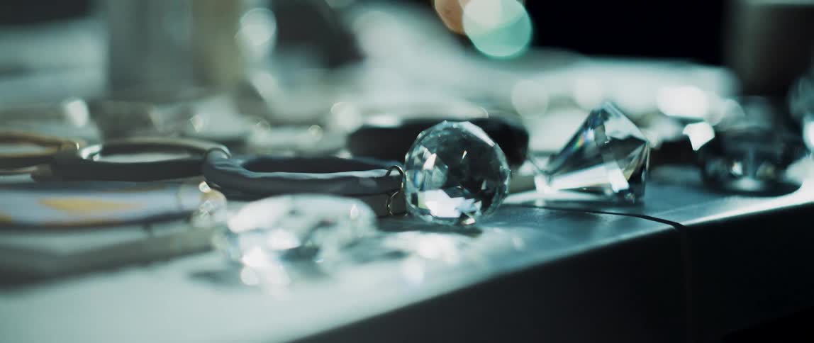 A view of diamonds on a table