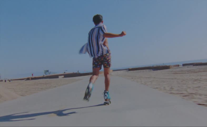 A view of a person skating outdoors