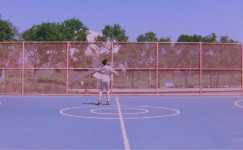 A view of a person dancing on skates