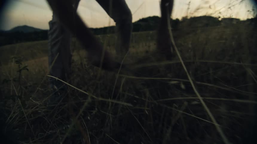 A man is puling the hay