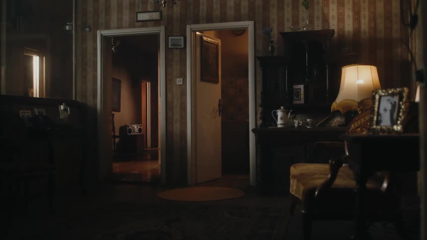 An interior view of someones home is displayed
