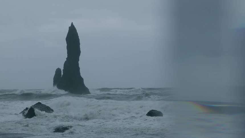 The storm is bringing rough waves to the shore