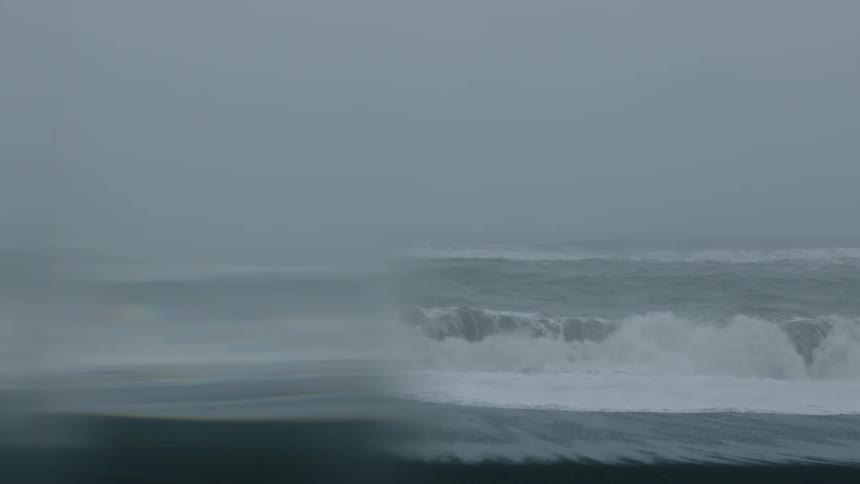 Ocean waves crashing towards the shore