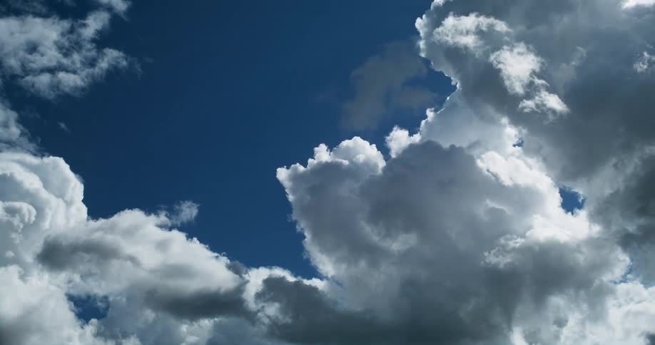 The clouds move over the sky