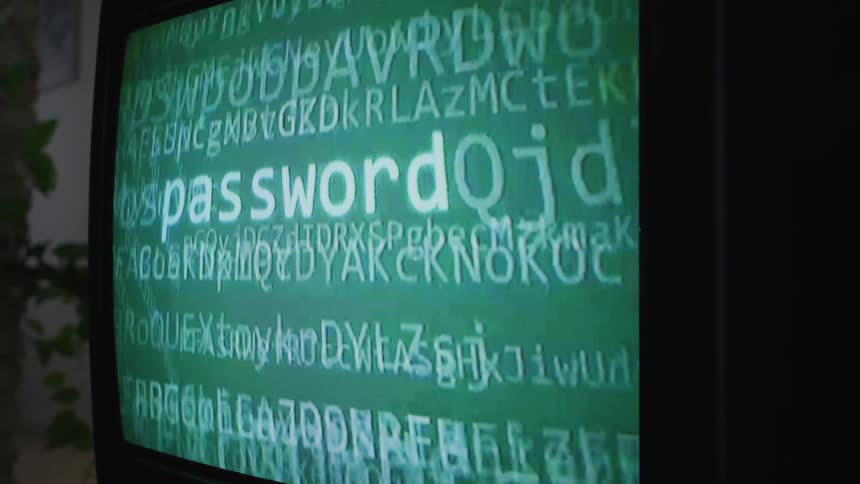 Letters are displayed on the television set