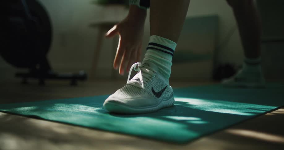 A view of a person doing yoga