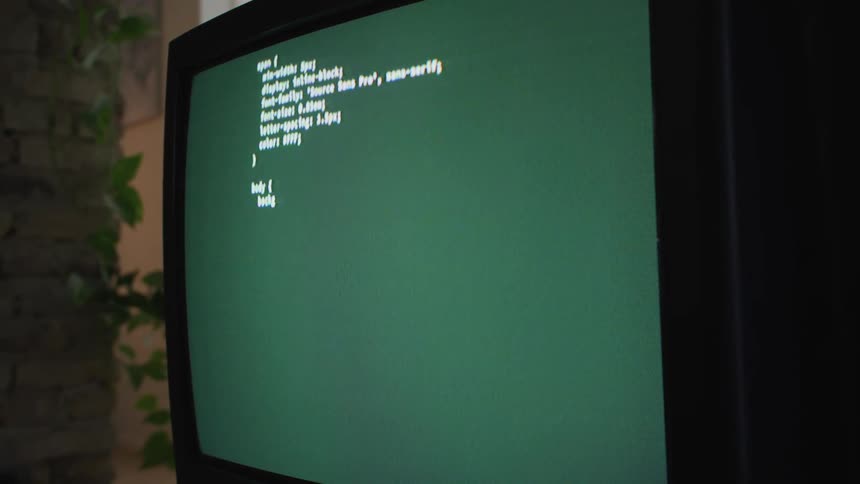 Text appearing on a monitor
