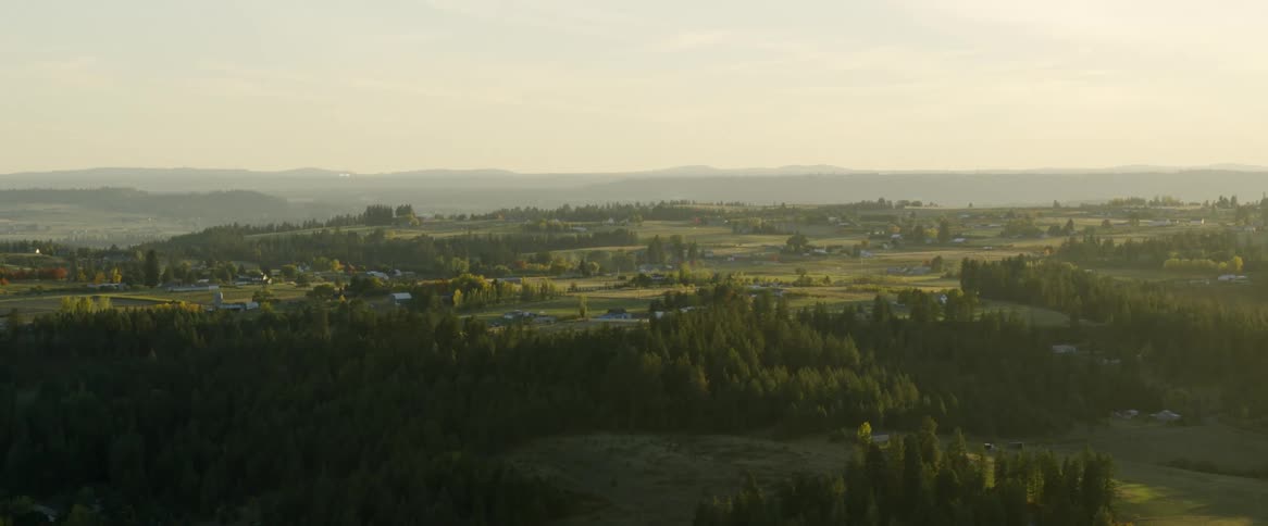 An aerial view of a countryside