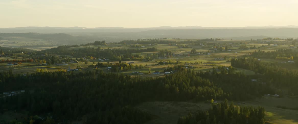 Aerial over a rural landscape