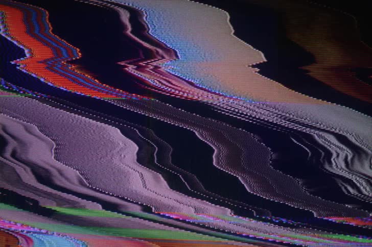 Image on digital screen flexes and shows noise