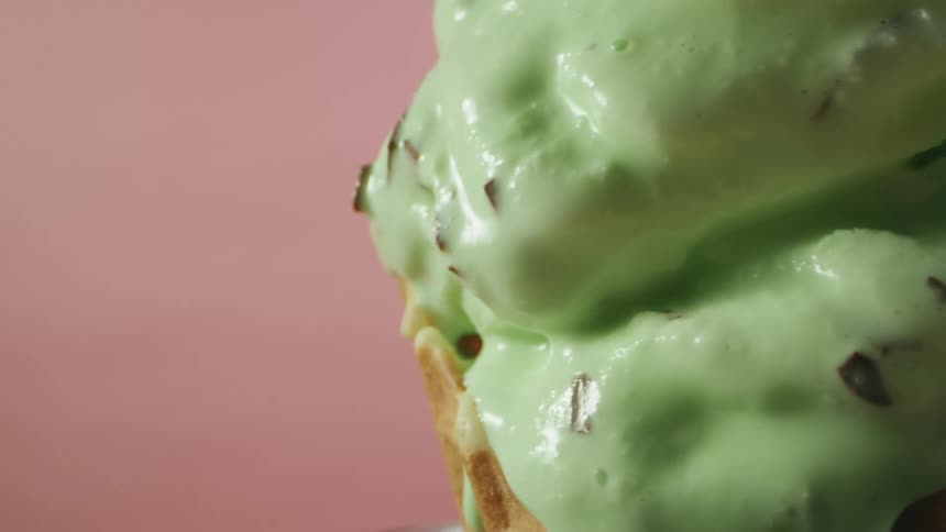 The ice cream cone is melting