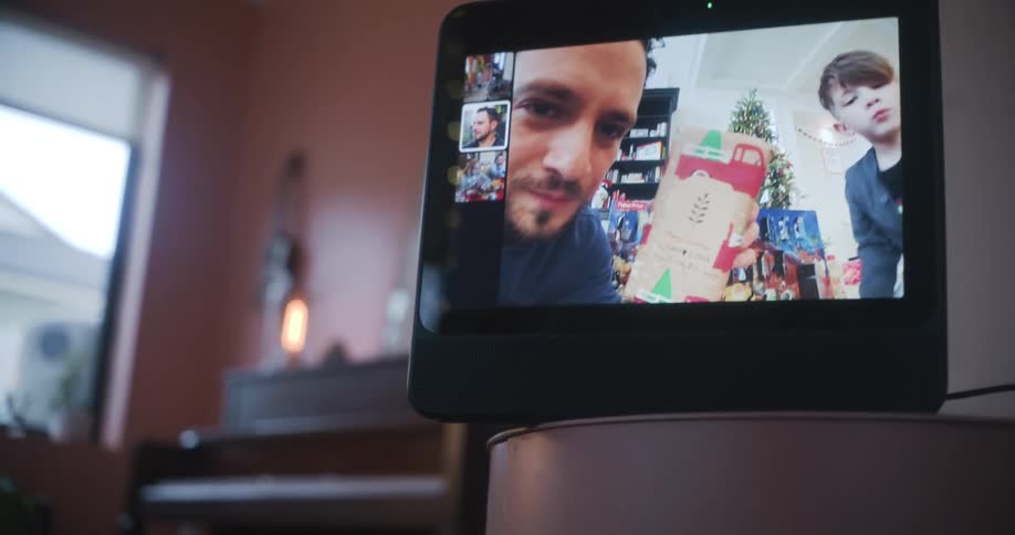People are talking on a video call