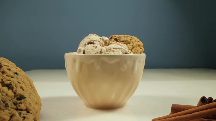 Multiple desserts are on display in studio