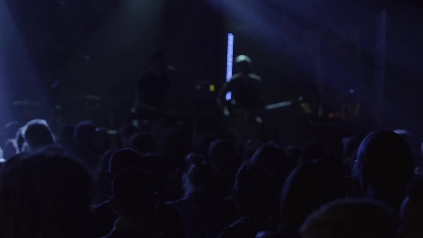 A crowd is watching a musical performance