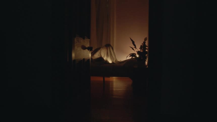 A person is under the covers in bed