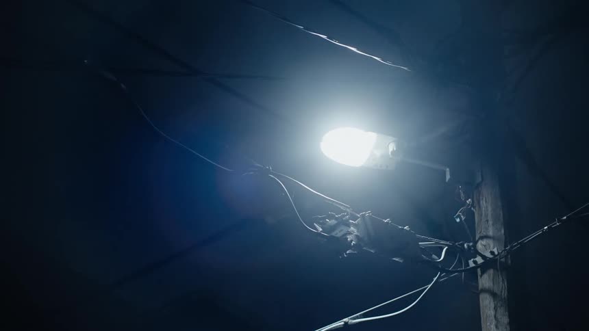 The light is near the power line