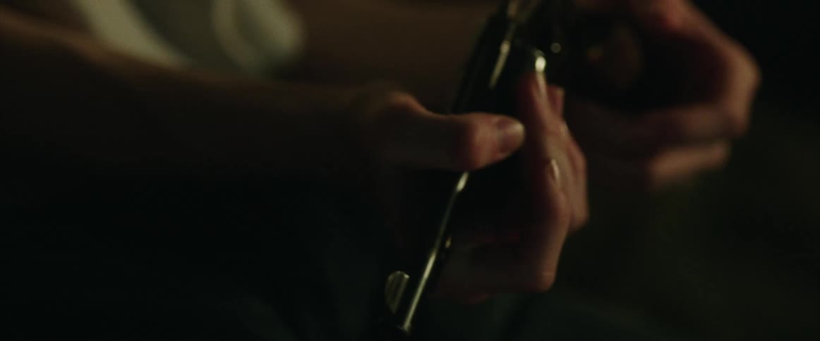 Hands holding a hand gun revolver