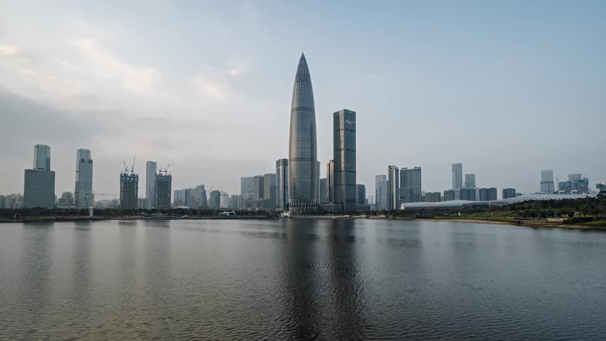 Tall buildings are at the center of the city