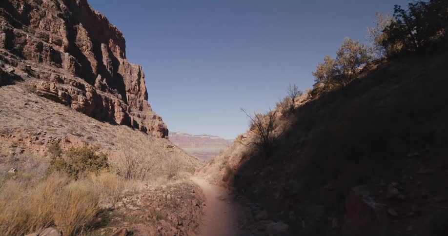 A view of a trail in a canyon