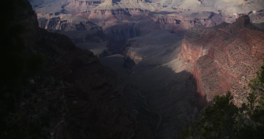 Aerial view of mountains are displayed at dusk