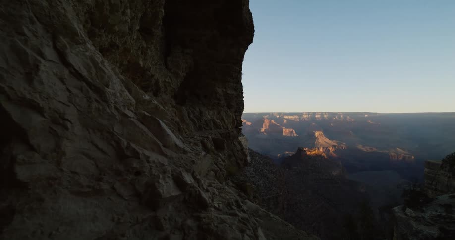 An aerial view of a canyon