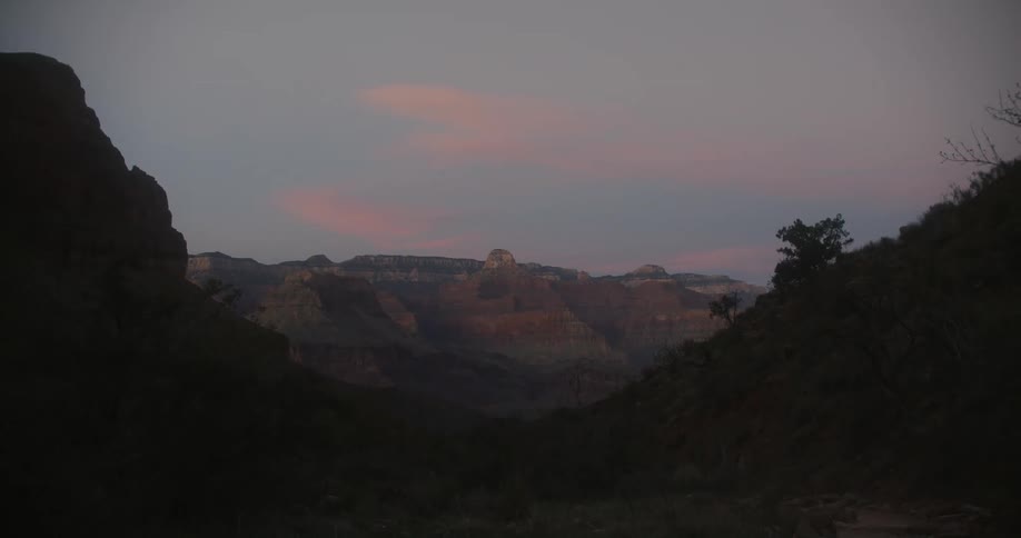 A vast canyon in the evening