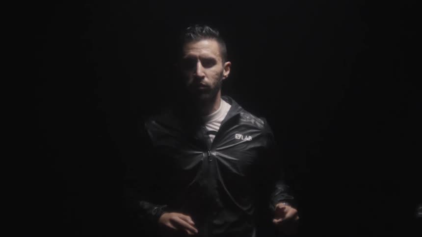 Slow motion footage of a man running
