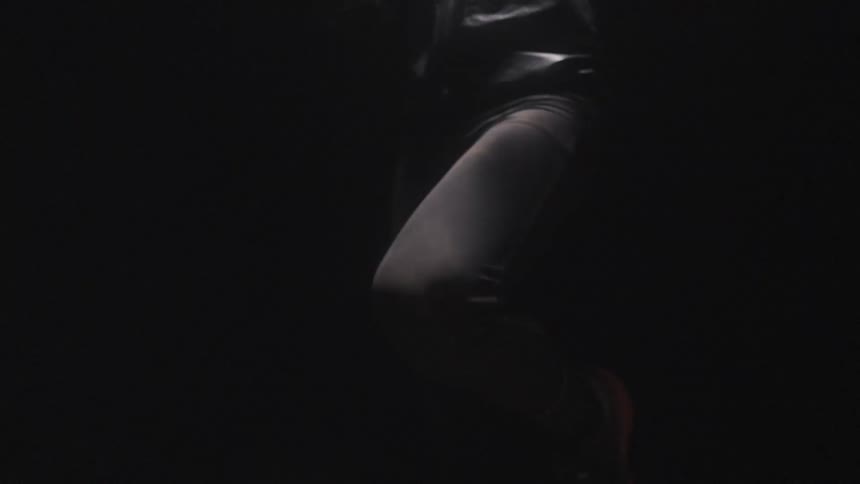A man is running in the dark