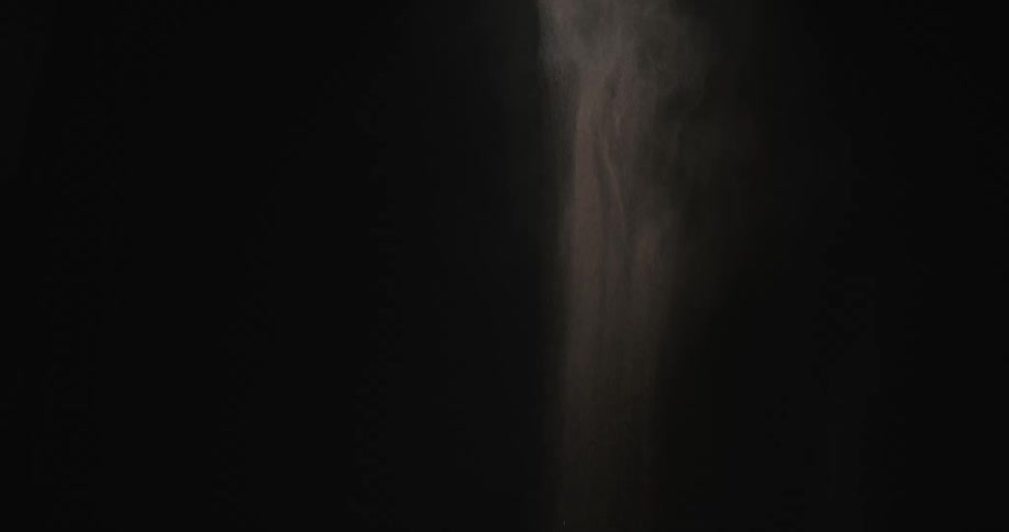 Dust blowing in the air at night